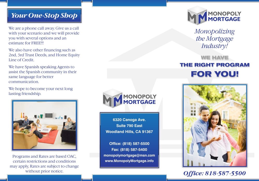 Monopoly Mortgage brochure