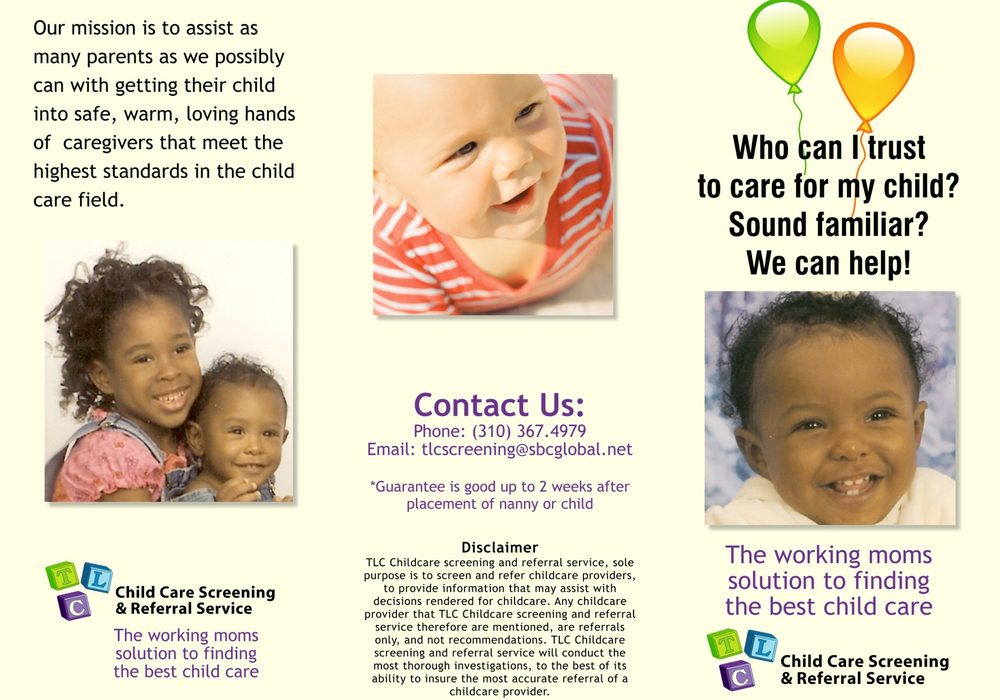 TLC Child Care brochure