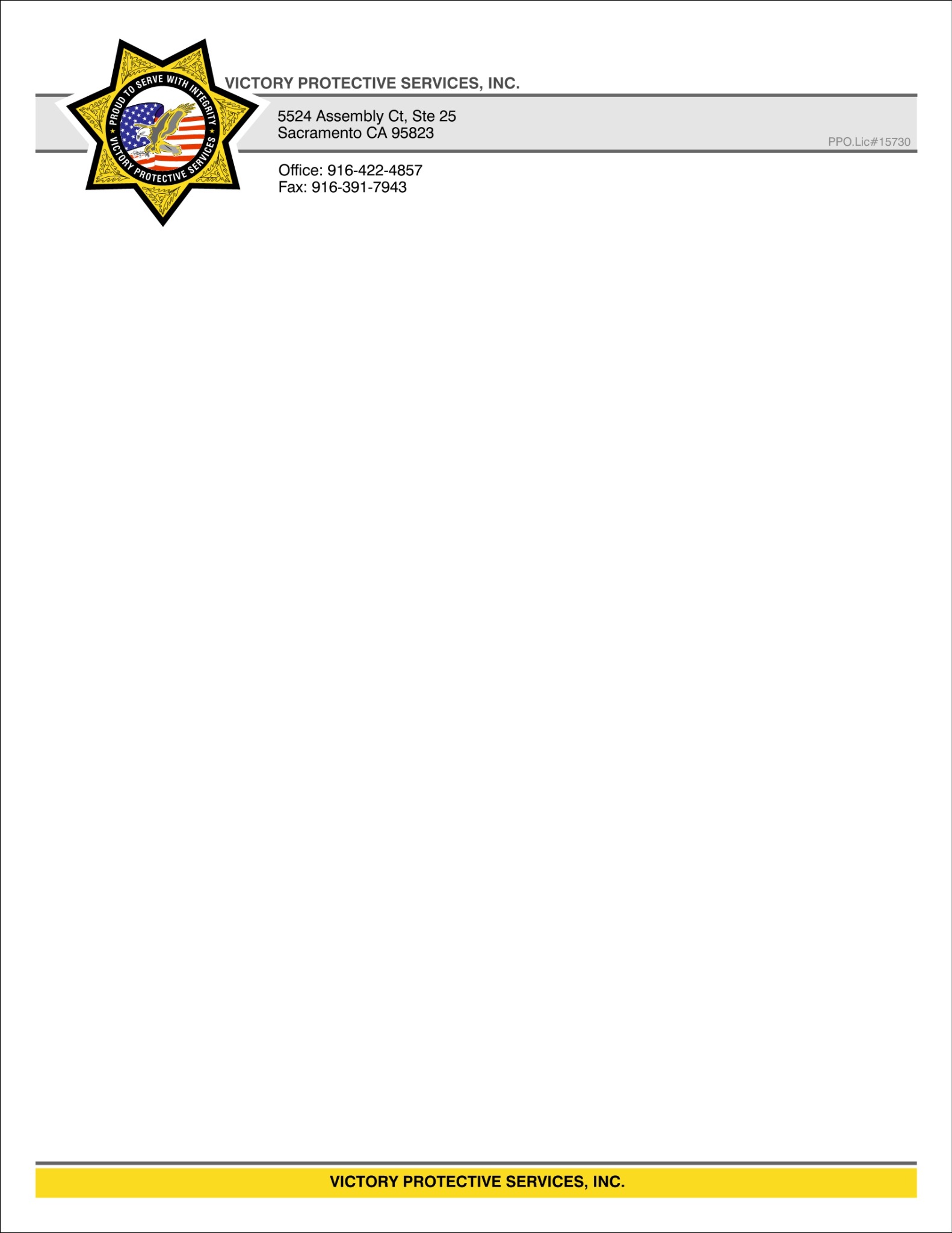 Victory Protective Letterhead